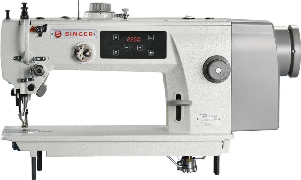 SINGER 712G E Series Direct Drive Upper and Lower Compound Feed Lockstitch Industrial Sewing Machine with Table