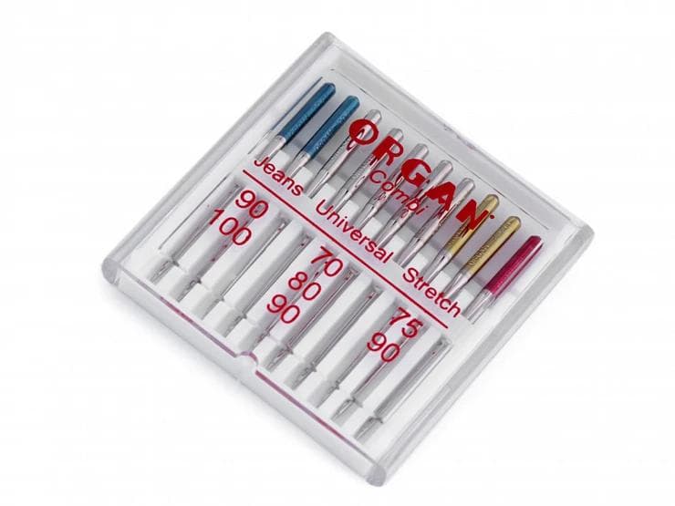 Machine Needles Jeans 90;100, Universal 70;80;90, Stretch 75;90 Organ