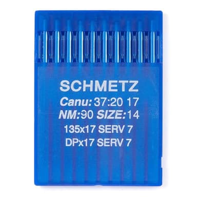 Schmetz #14 Sewing Machine Needles 135x17 Serv7 Round/Sharp Point (10 pack) view 1