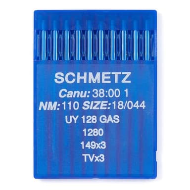 Schmetz #18 Sewing Machine Needles UY 128 GAS Round/Sharp Point (10 pack) view 1