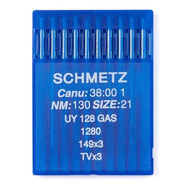 Schmetz #21 Sewing Machine Needles UY 128 GAS Round/Sharp Point (10 pack) view 1