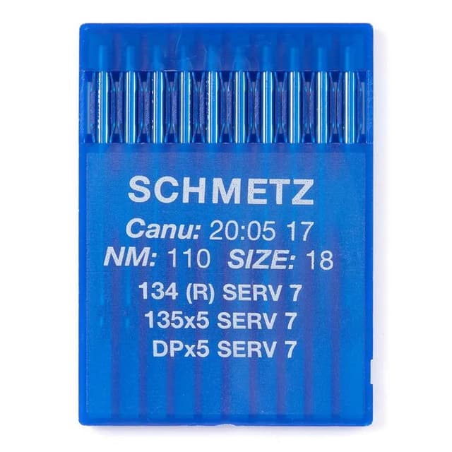 Schmetz #18 Sewing Machine Needles 135x5 Serv7 Round/Sharp Point (10 pack)
